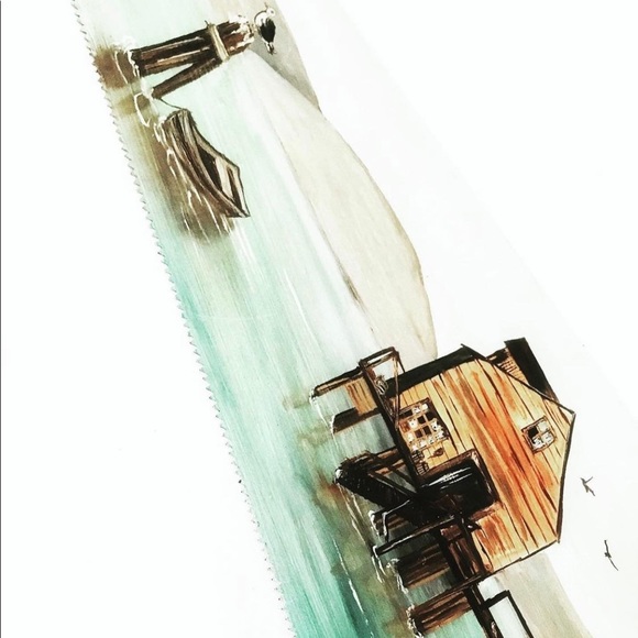 Rare VINTAGE folk art original painting on saw - Picture 6 of 13